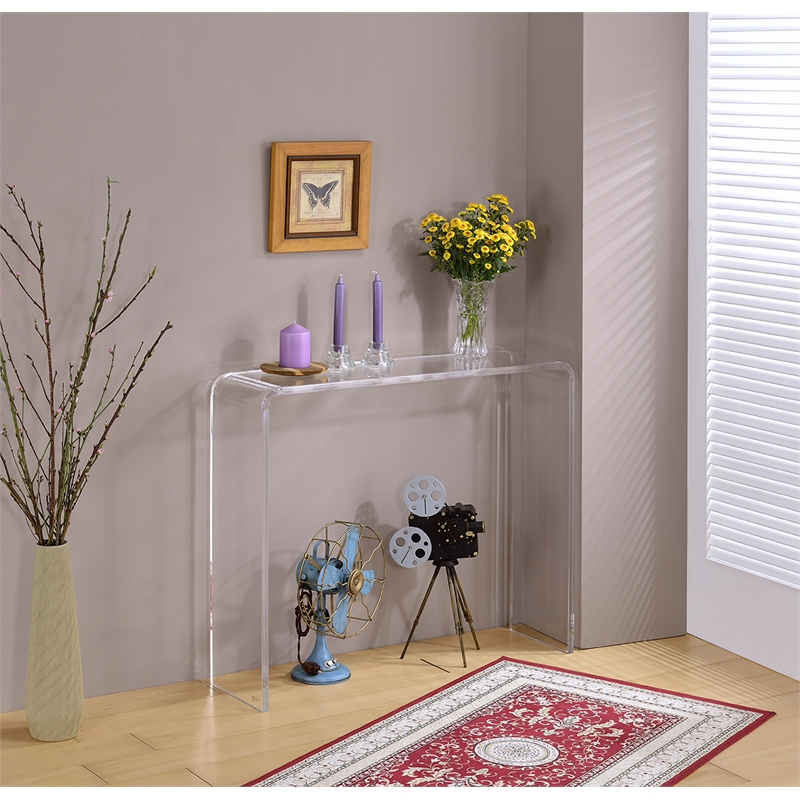 Pemberley Row Acrylic Clear Console Table Rectangular Contemporary 33
