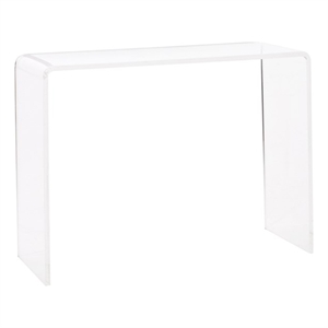 Pemberly Row Pure Decor 15&quot Lucite and Acrylic Console Table in Clear