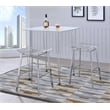 Pemberly Row Plastic Bar Stool Chair Set of 2 in Chrome -Saddle Seat & Footrest