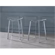 Pemberly Row Plastic Bar Stool Chair Set of 2 in Chrome -Saddle Seat & Footrest