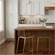 Pemberly Row Plastic Bar Stool Chair Set of 2 in Clear - Square Seat & Footrest