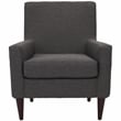 Pemberly Row Traditional Fabric Arm Chair in Dark Gray Finish