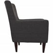 Pemberly Row Traditional Fabric Arm Chair in Dark Gray Finish