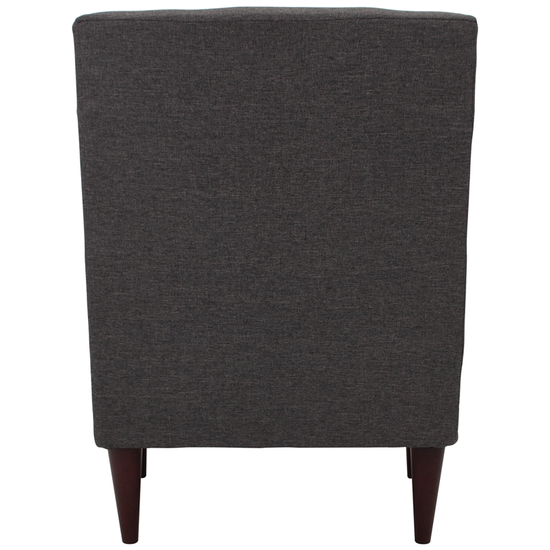 Pemberly Row Traditional Fabric Arm Chair in Dark Gray Finish