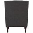 Pemberly Row Traditional Fabric Arm Chair in Dark Gray Finish