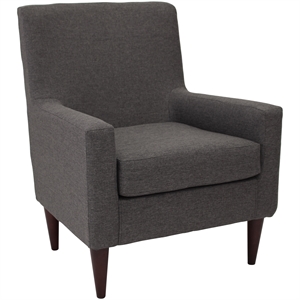 Pemberly Row Traditional Fabric Arm Chair in Dark Gray Finish