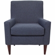 Pemberly Row Traditional Fabric Arm Chair in Navy Blue Finish