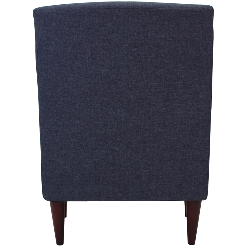 Pemberly Row Traditional Fabric Arm Chair in Navy Blue Finish