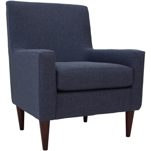 Pemberly Row Traditional Fabric Arm Chair in Navy Blue Finish