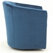 Pemberly Row Traditional Fabric Swivel Club Chair in Blue Finish