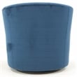 Pemberly Row Traditional Fabric Swivel Club Chair in Blue Finish