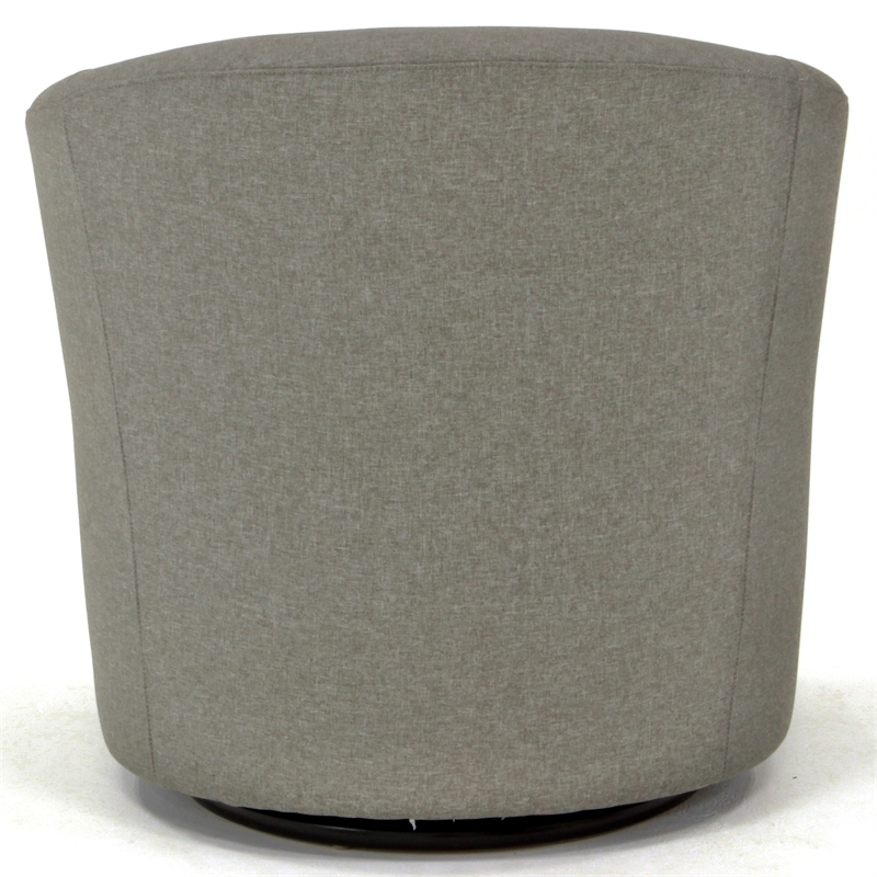 Pemberly Row Traditional Fabric Swivel Club Chair in Gray Finish