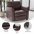 Pemberly Row Modern / Contemporary Leather Chair in Brown Finish