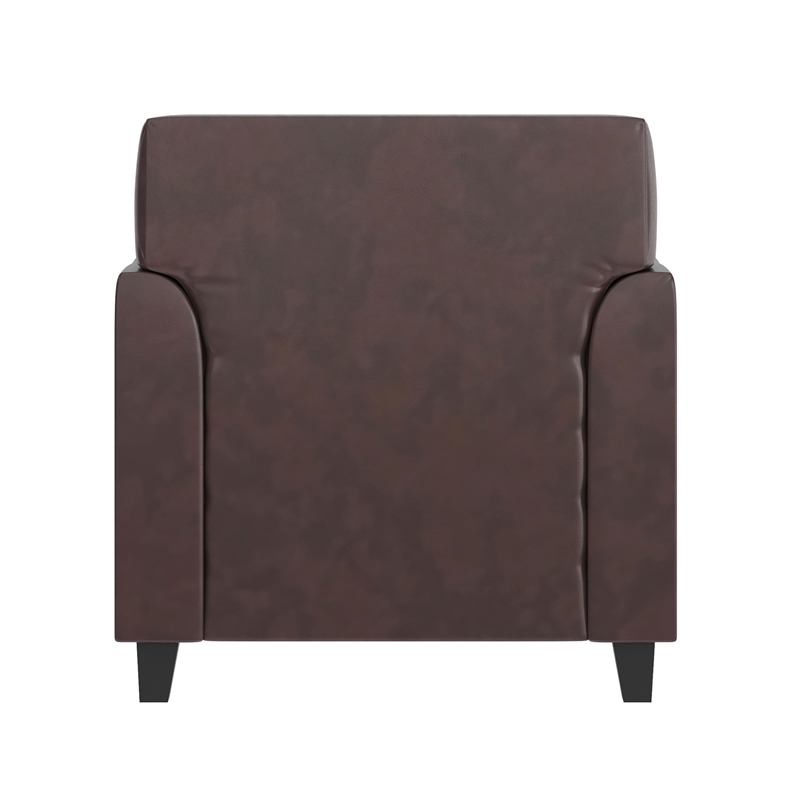 Pemberly Row Modern / Contemporary Leather Chair in Brown Finish