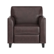 Pemberly Row Modern / Contemporary Leather Chair in Brown Finish