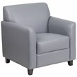 Pemberly Row Modern / Contemporary Leather Reception Chair in Gray
