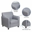 Pemberly Row Modern / Contemporary Leather Reception Chair in Gray