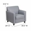Pemberly Row Modern / Contemporary Leather Reception Chair in Gray