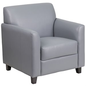 Pemberly Row Modern / Contemporary Leather Reception Chair in Gray