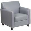 Pemberly Row Modern / Contemporary Leather Reception Chair in Gray