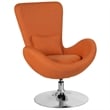 Pemberly Row Modern / Contemporary Egg Chair in Orange Finish