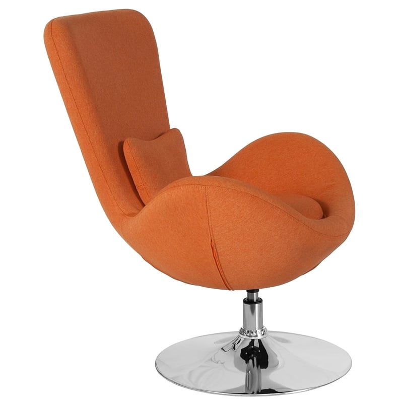 Pemberly Row Modern / Contemporary Egg Chair in Orange Finish