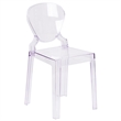 Pemberly Row Modern / Contemporary Tear Back Ghost Chair in Transparent Crystal