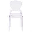 Pemberly Row Modern / Contemporary Tear Back Ghost Chair in Transparent Crystal