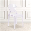 Pemberly Row Modern / Contemporary Tear Back Ghost Chair in Transparent Crystal