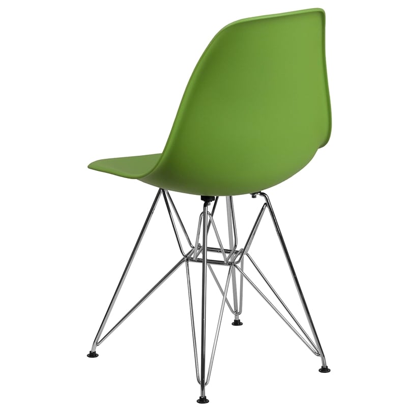 Pemberly Row Modern / Contemporary Plastic Chair With Chrome Base In Orange