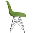 Pemberly Row Modern / Contemporary Plastic Chair With Chrome Base In Orange