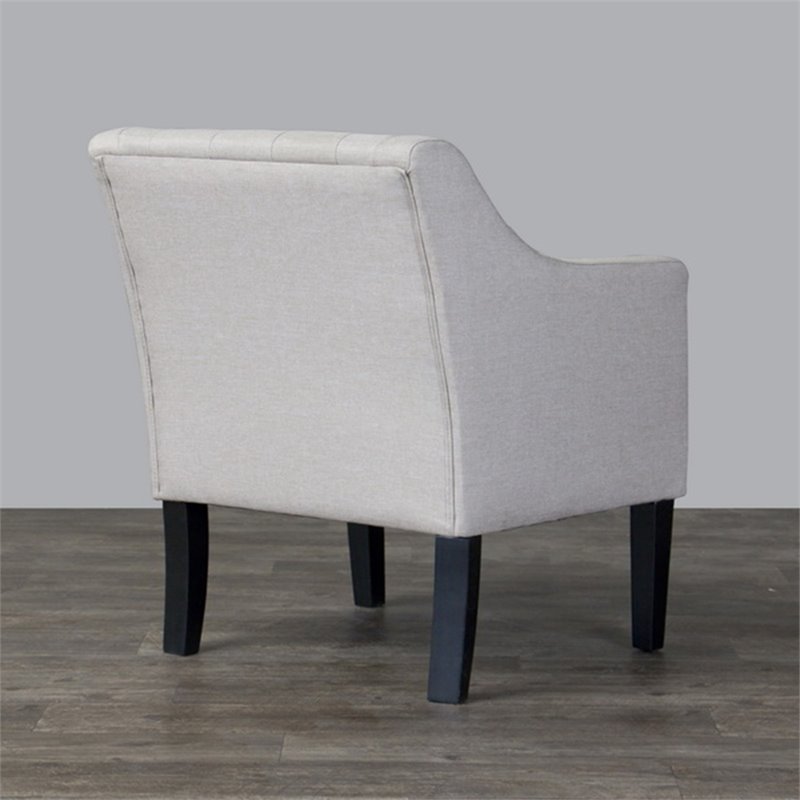 Pemberly Row Modern / Contemporary Tufted Accent Chair in Beige and Black