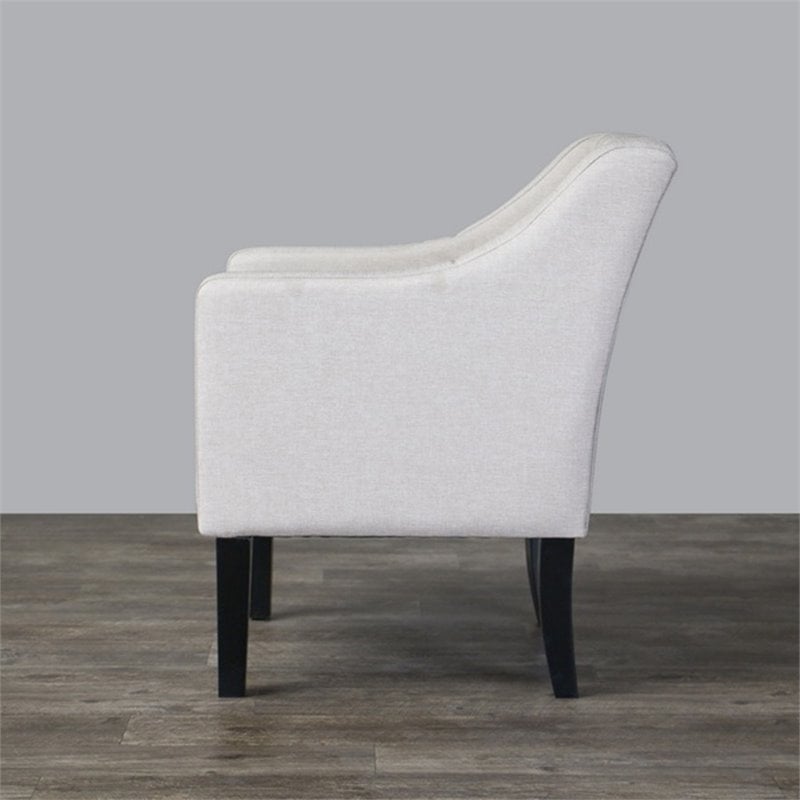 Pemberly Row Modern / Contemporary Tufted Accent Chair in Beige and Black