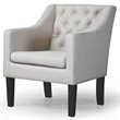 Pemberly Row Modern / Contemporary Tufted Accent Chair in Beige and Black