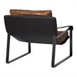 Pemberly Row Upholstered Modern Leather & Iron Club Chair in Brown/Black