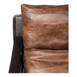 Pemberly Row Upholstered Modern Leather & Iron Club Chair in Brown/Black