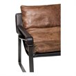 Pemberly Row Upholstered Modern Leather & Iron Club Chair in Brown/Black