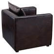 Pemberly Row Modern Vinyl Upholstered Accent Chair with Arm Rests in Brown