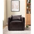 Pemberly Row Modern Vinyl Upholstered Accent Chair with Arm Rests in Brown