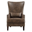 Pemberly Row Modern / Contemporary Chair with Chrome Nails In Sierra Toffee