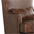 Pemberly Row Modern / Contemporary Chair with Chrome Nails In Sierra Toffee