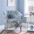 Pemberly Row Coastal Fabric Oceanside Club Chair in Multi-Color