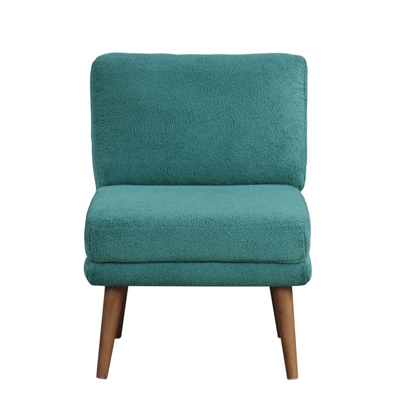 Pemberly Row Modern / Contemporary Accent chair in Teal Blue Fabric Upholstery