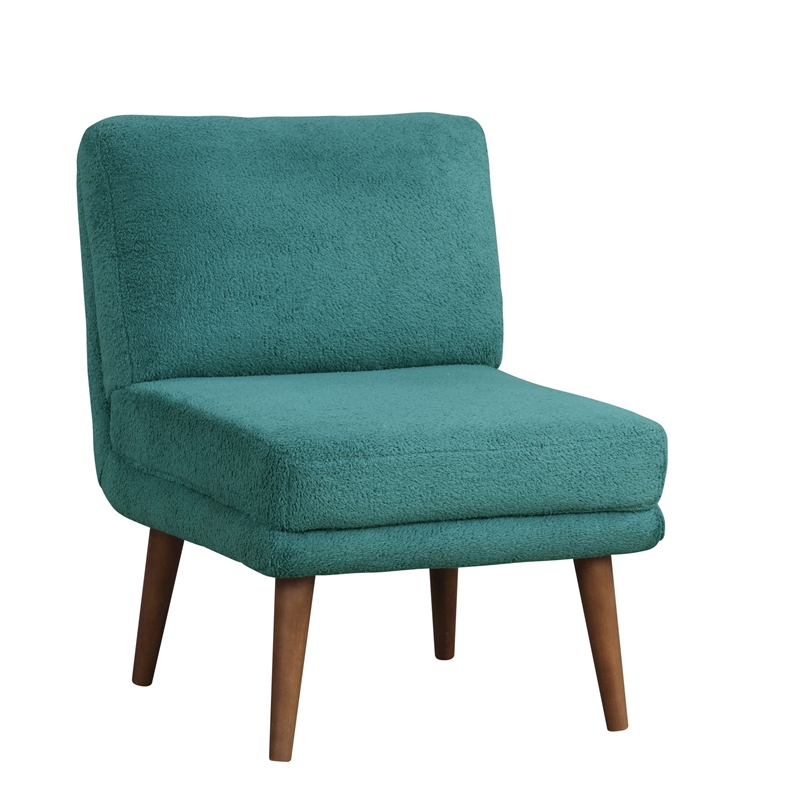 Pemberly Row Modern / Contemporary Accent chair in Teal Blue Fabric Upholstery
