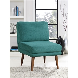 Pemberly Row Modern / Contemporary Accent chair in Teal Blue Fabric Upholstery
