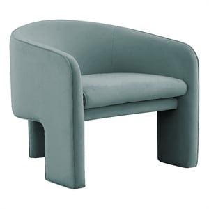 Pemberly Row Modern / Contemporary Sea Blue Velvet Accent Chair