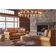 Pemberly Row Top Grain Hand Antiqued Leather Armchair in Tan