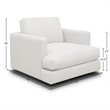 Pemberly Row Modern Top Grain Leather Swivel Armchair in White