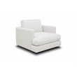 Pemberly Row Modern Top Grain Leather Swivel Armchair in White