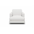 Pemberly Row Modern Top Grain Leather Swivel Armchair in White